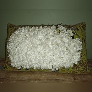 Anthropologie Fantastical Forest Decorative Pillow, Ram Big Puffy Rectangle